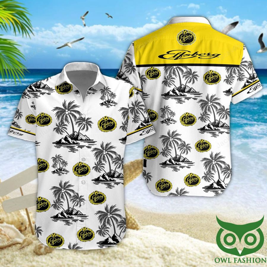 IF Elfsborg Gray Coconut Tree Hawaiian Shirt
