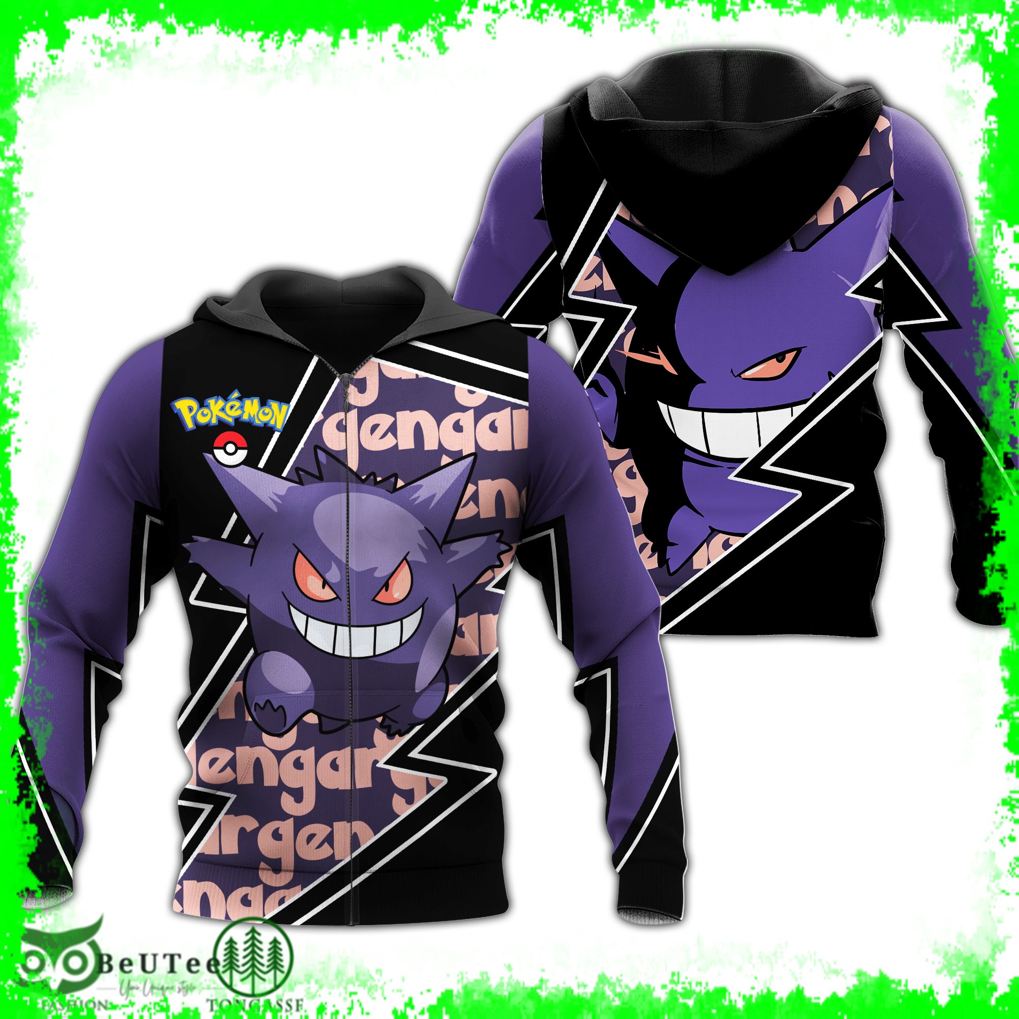 Gengar Zip Hoodie Pokemon Shirt Ugly Sweater