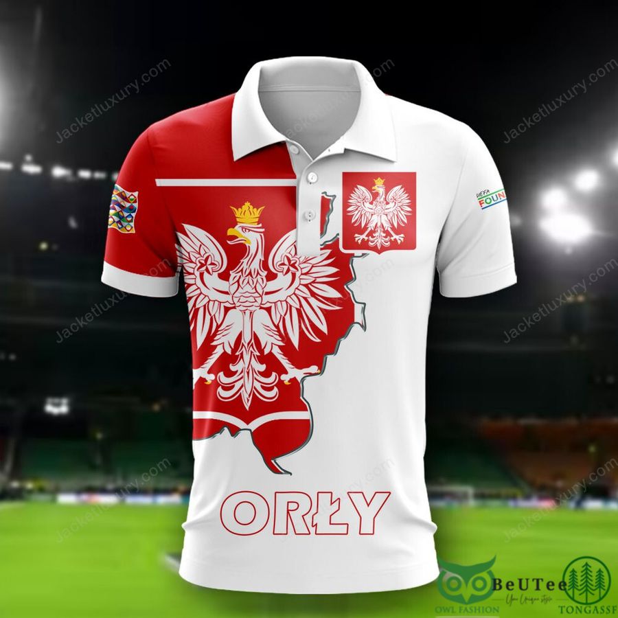 Poland National Euro Football 3D Polo T-shirt Hoodie