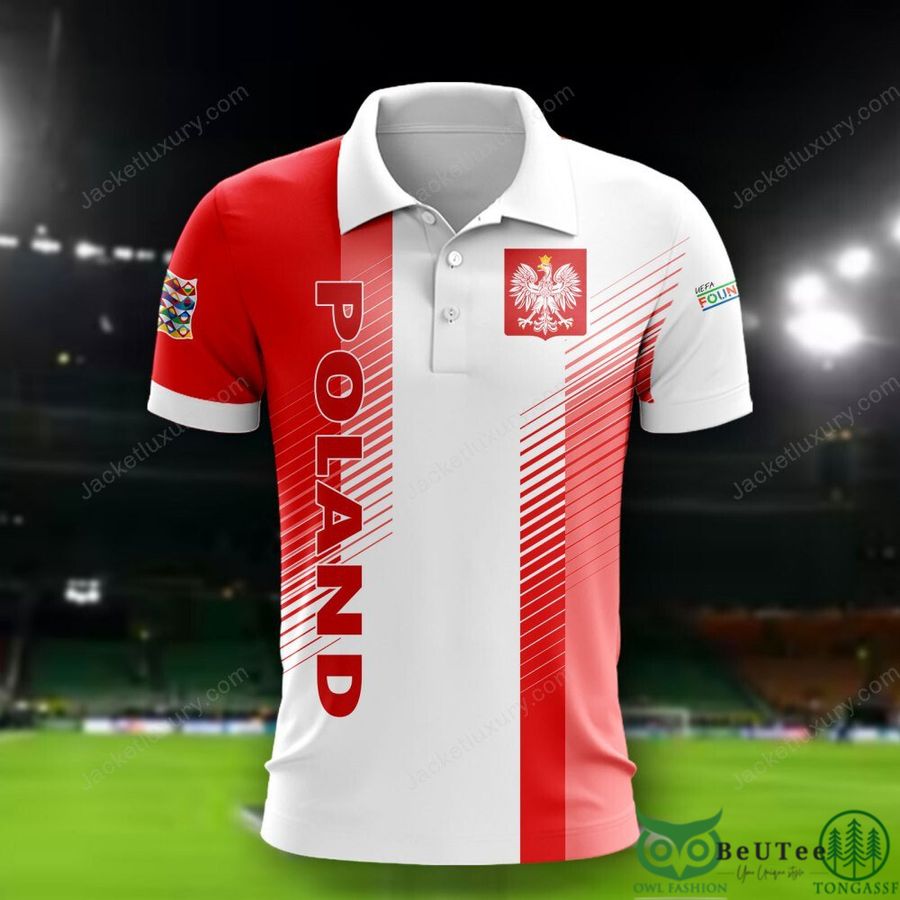 Poland national Euro football Red White 3D Polo T-shirt Hoodie