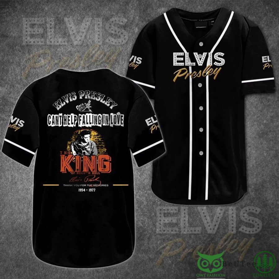 Elvis Presley Rock and Roll Thank You Baseball Jersey Shirt