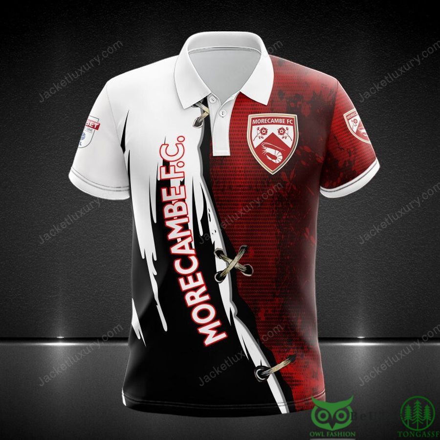Morecambe F.C Black Red EFL League One 3D Printed Polo Tshirt Hoodie