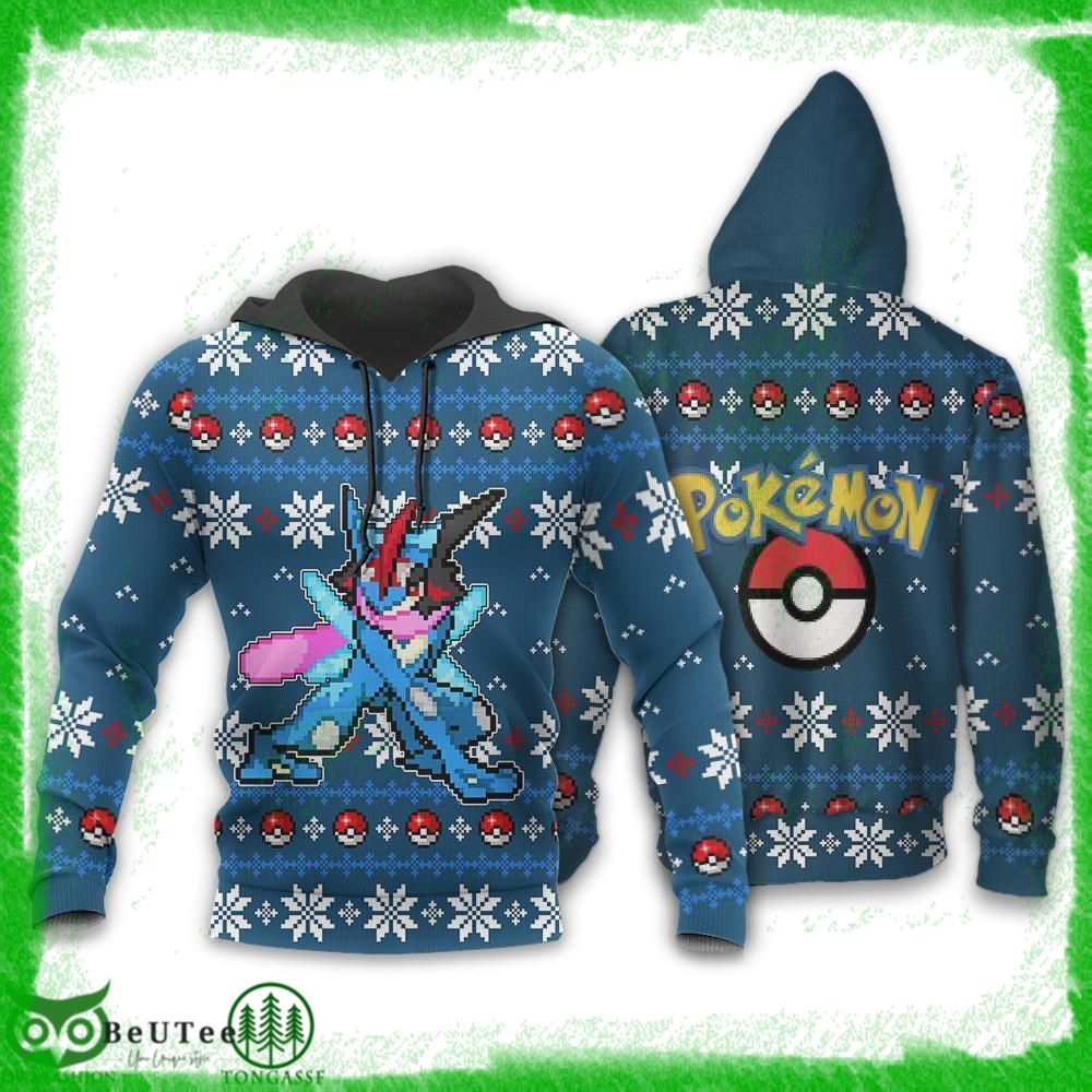 Pokemon Greninja Xmas Gift Hoodie 3D Ugly Sweater