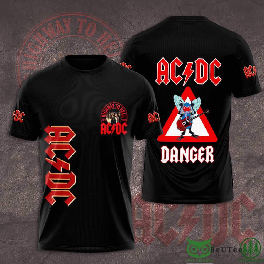 AC DC Highway To Hell Danger Black 3D Tshirt