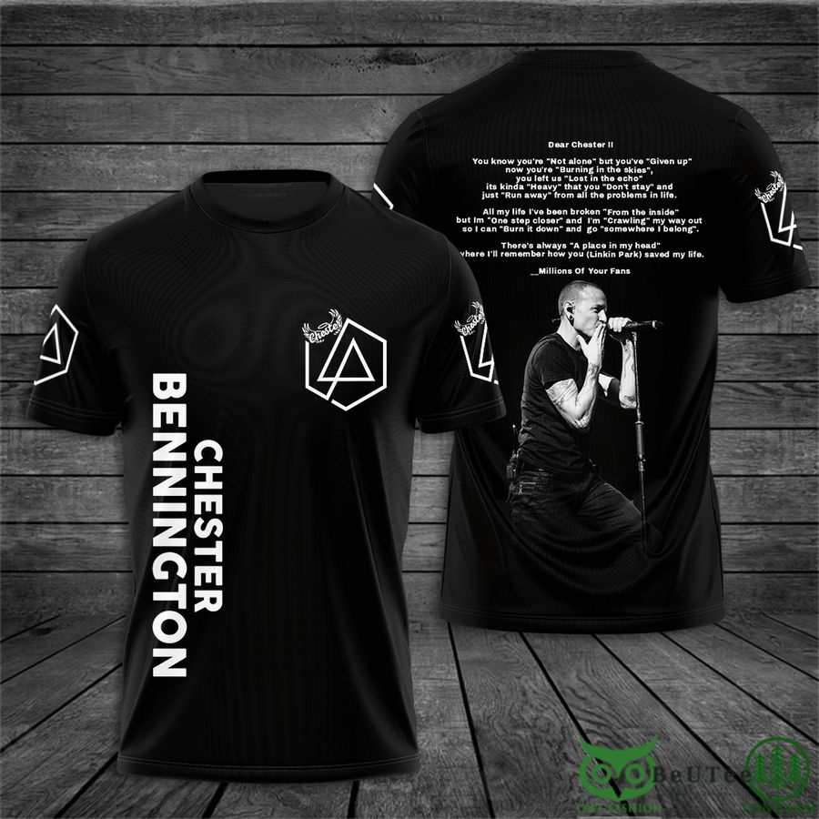 Chester Bennington Rock Black 3D Tshirt