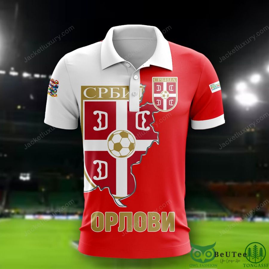 Serbia National Euro Football 3D Polo T-shirt Hoodie