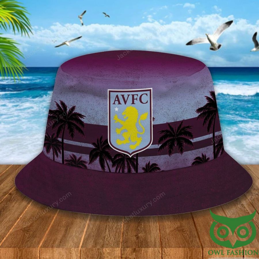 Aston Villa F.C Palm Tree Purple Bucket Hat