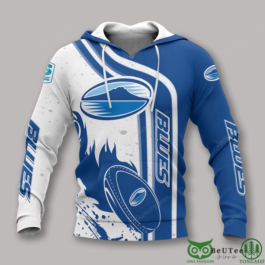 Blues Super Rugby Pacific 3D Printed Polo Tshirt Hoodie