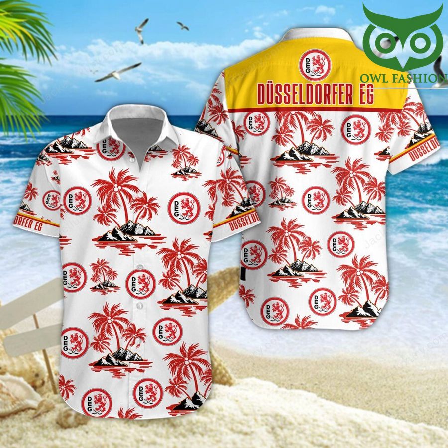 Dusseldorfer EG Champion Leagues aloha summer tropical Hawaiian shirt button up