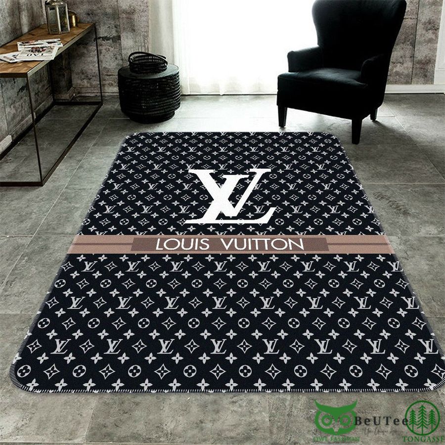 Luxury Louis Vuitton Black Monogram Carpet Rug