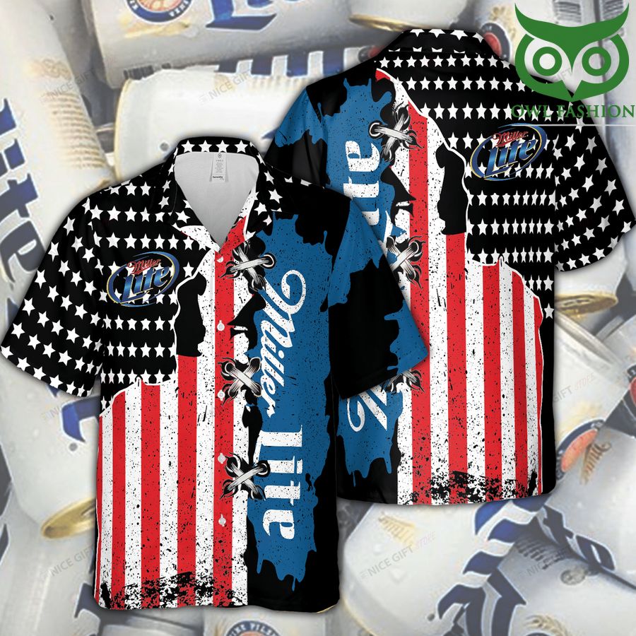 6 Miller Lite American feeling unique 3D Hawaiian shirt for summer 1