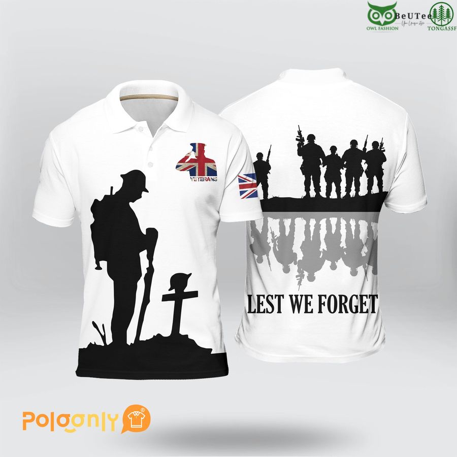UK Veteran Lest We Forget army Polo Shirt 