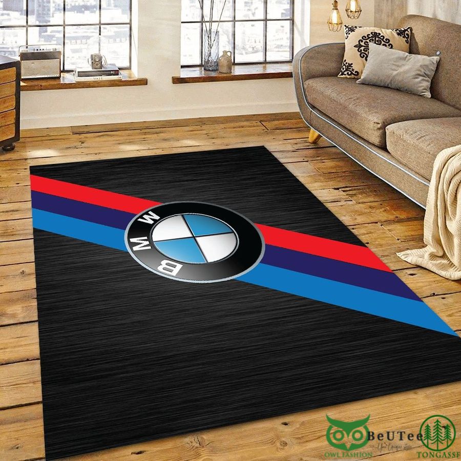 BMW Logo Blue Red Stripes Carpet Rug