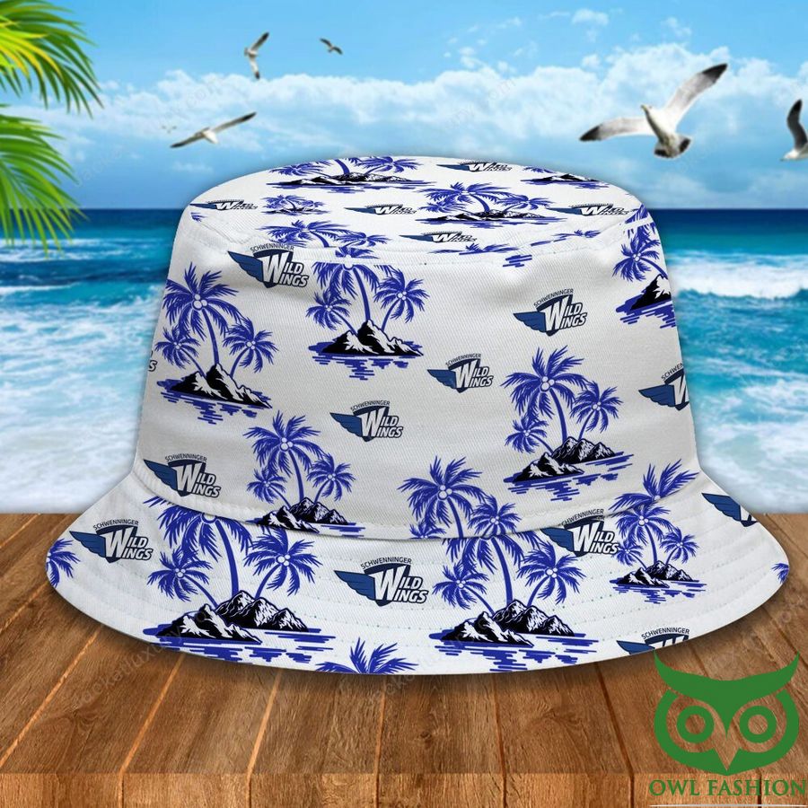 8 Schwenninger Wild Wings Blue Palm Tree Bucket Hat