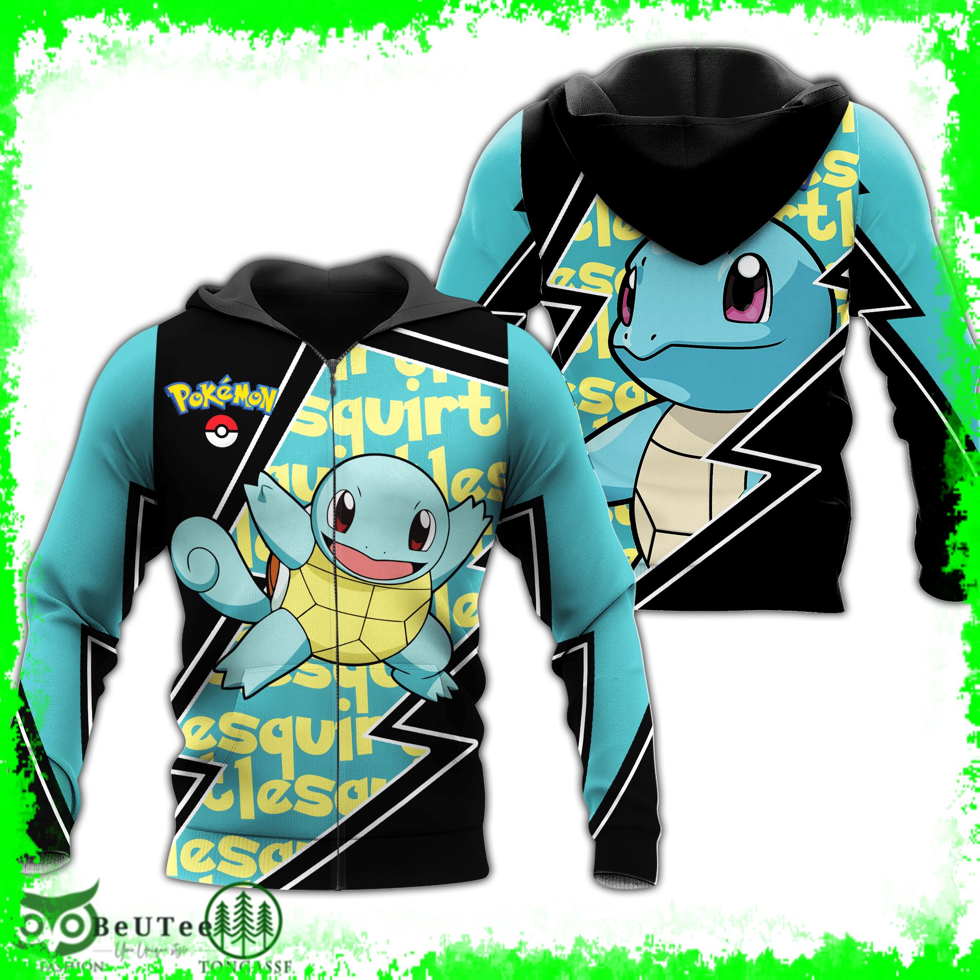 Squirtle Zip Hoodie Pokemon Shirt Anime Merch Ugly Sweater