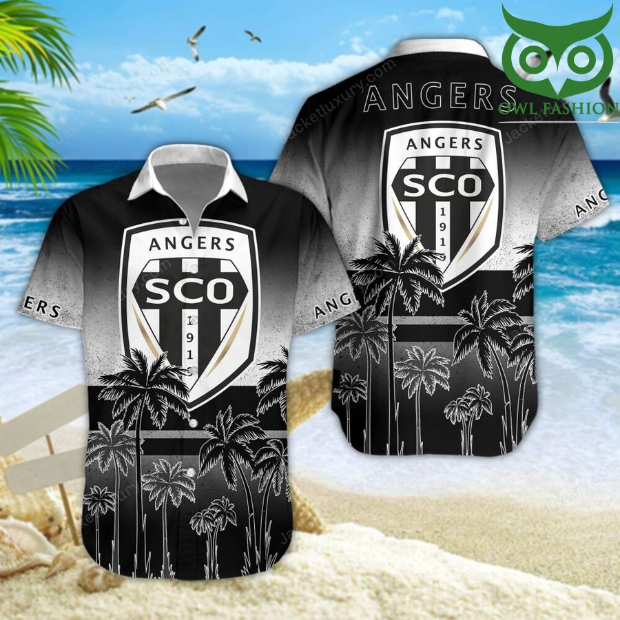 Angers SCO palm trees on the beach 3D aloha Hawaiian shirt