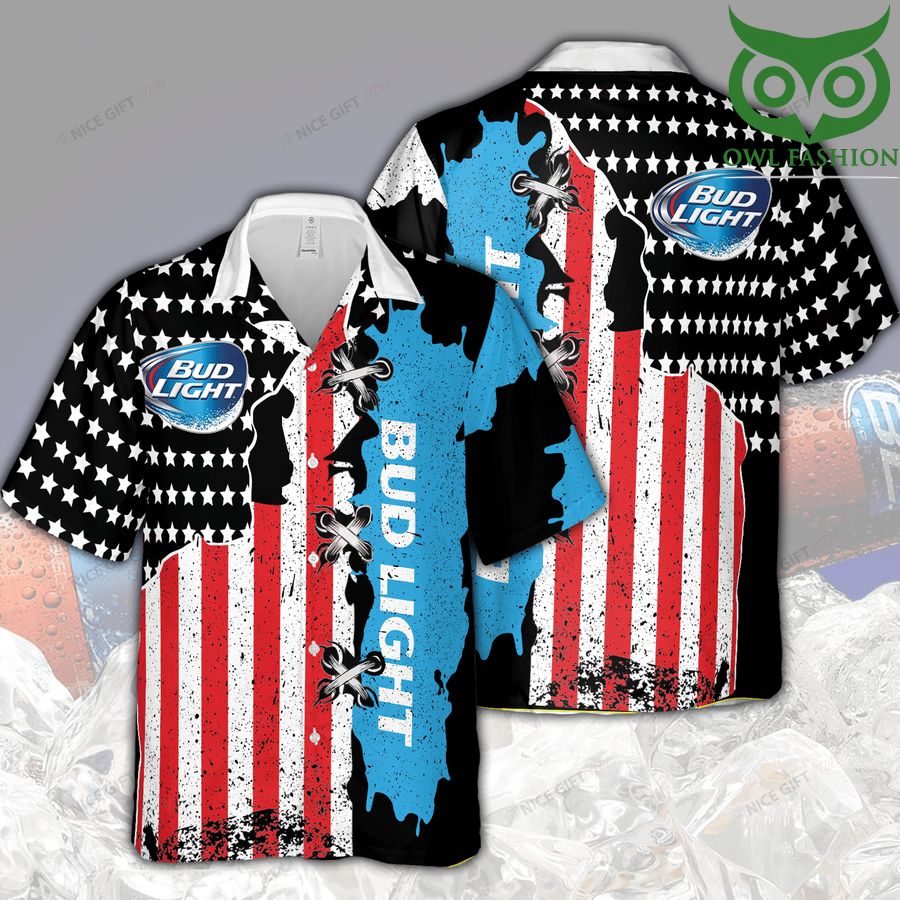 8 Bud Light American feeling Independence 3D Hawaiian shirt for summer 1