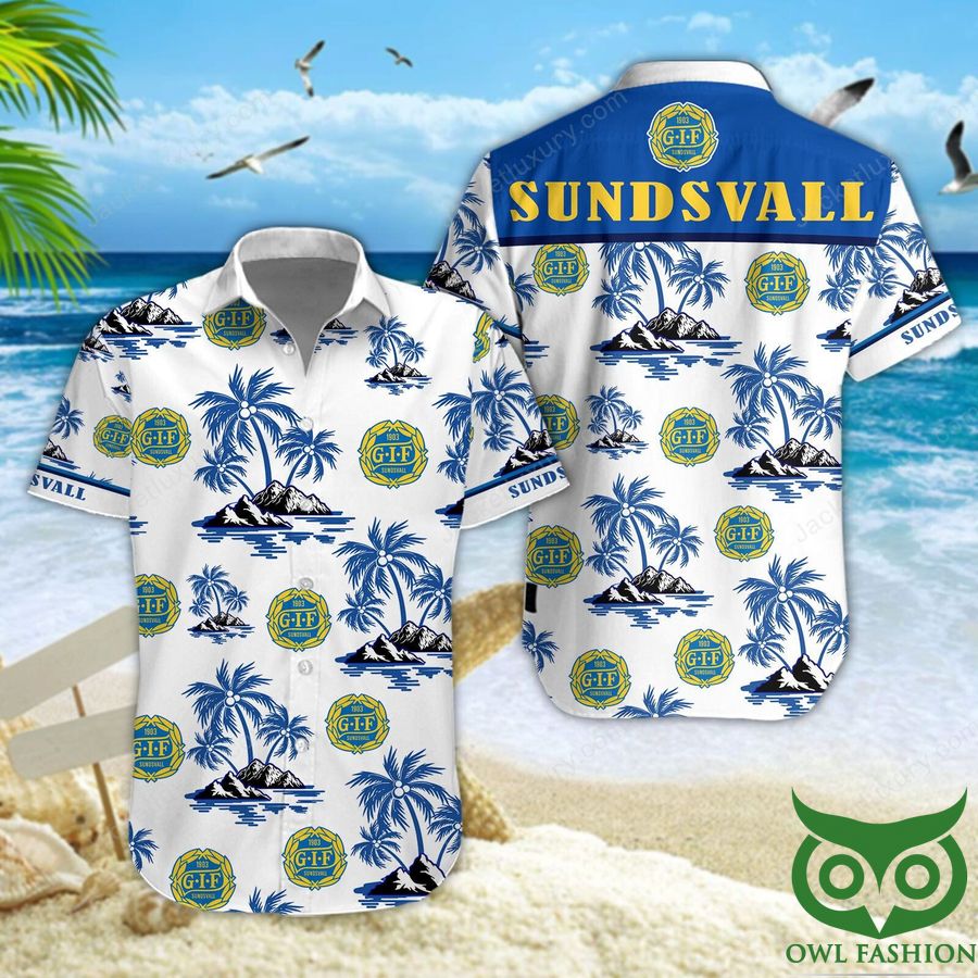 GIF Sundsvall Blue Coconut Tree Hawaiian Shirt