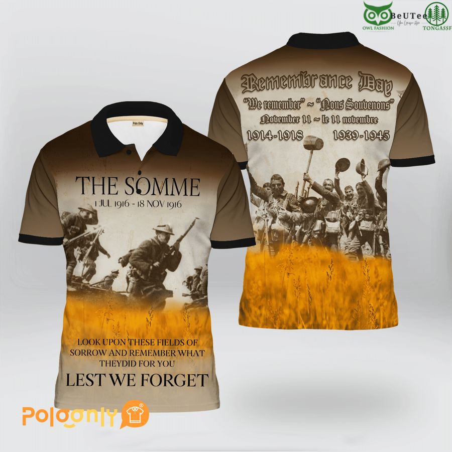 The Somme Battle 1916 Veteran Remembrance Polo Shirt