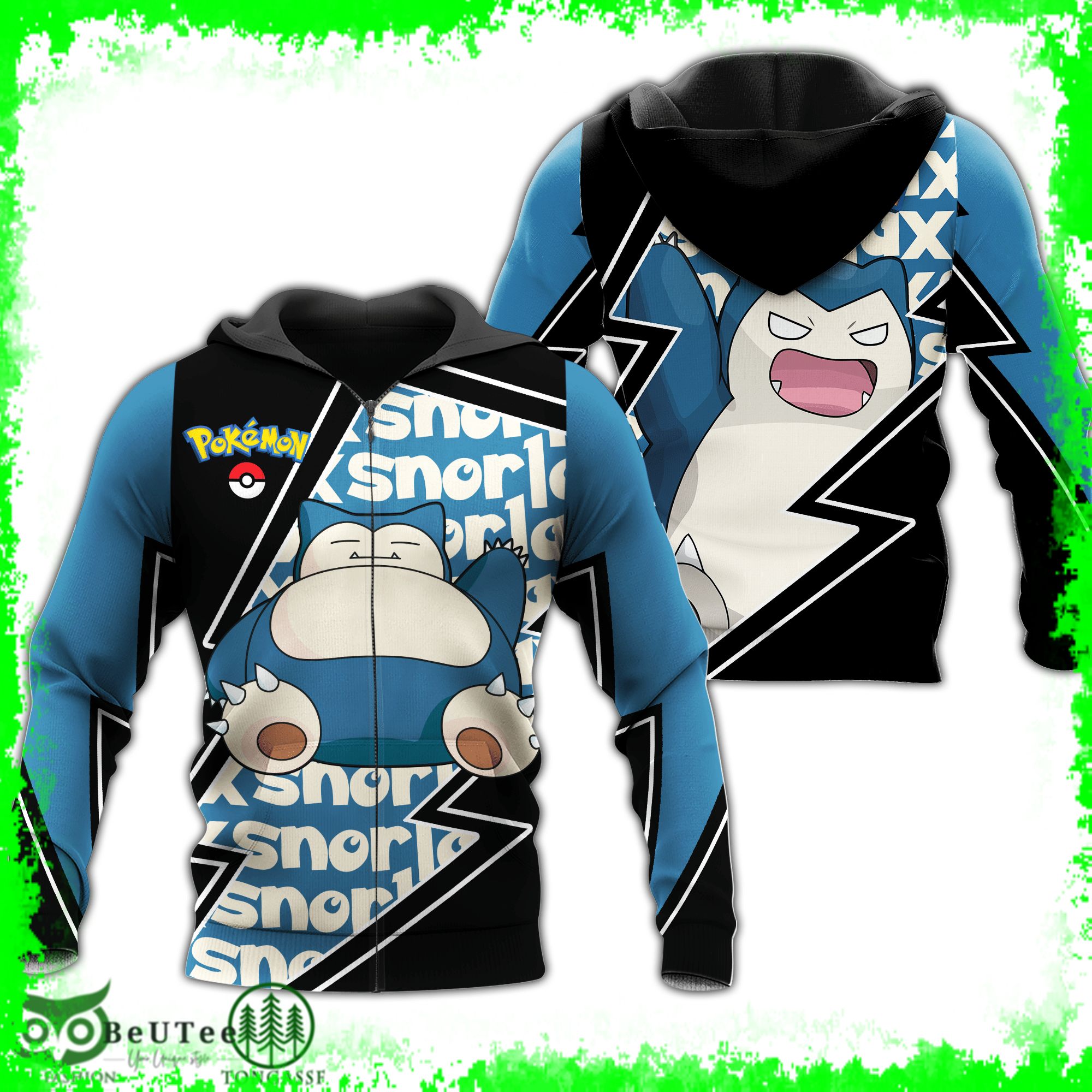 Snorlax Zip Hoodie Lazy Pokemon Shirt Ugly Sweater