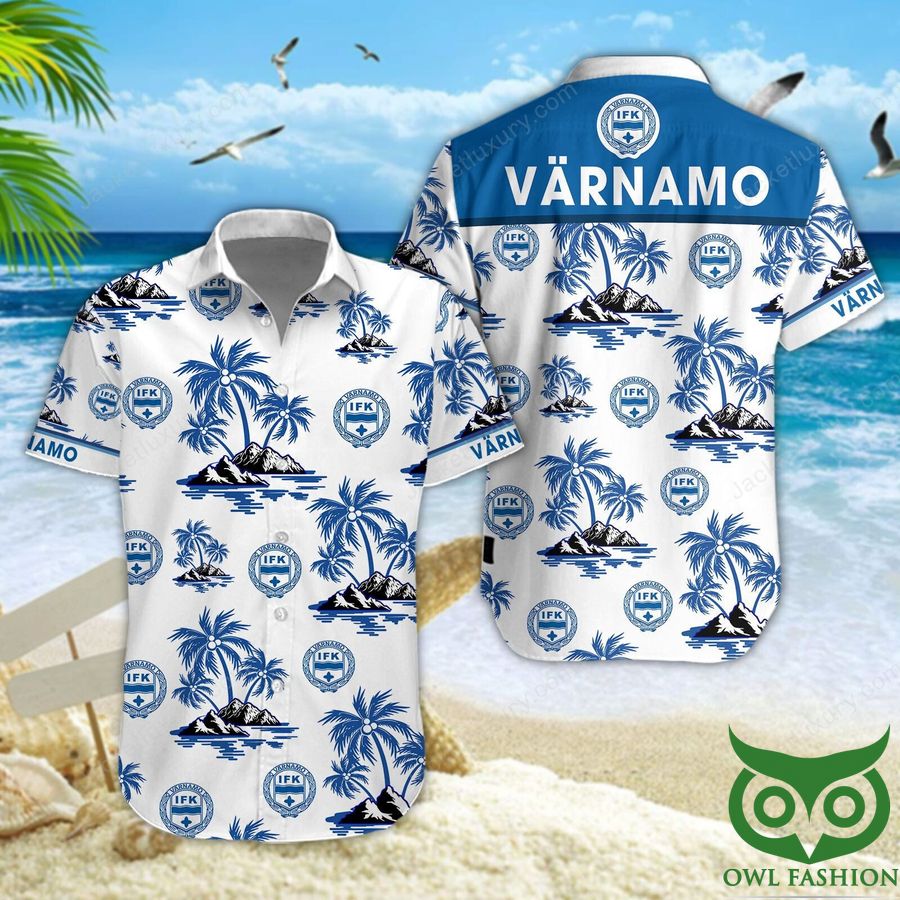 3 IFK Varnamo Blue Coconut Tree Hawaiian Shirt