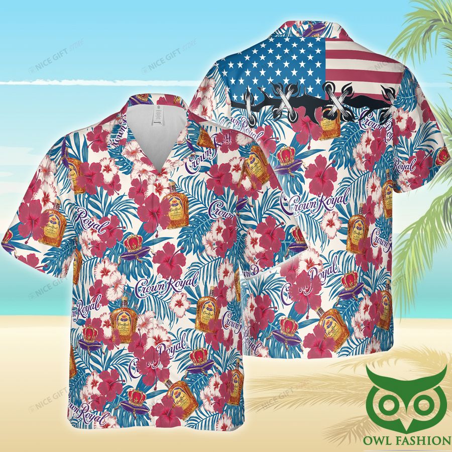 Crown Royal Pink Flower Hawaii 3D Shirt