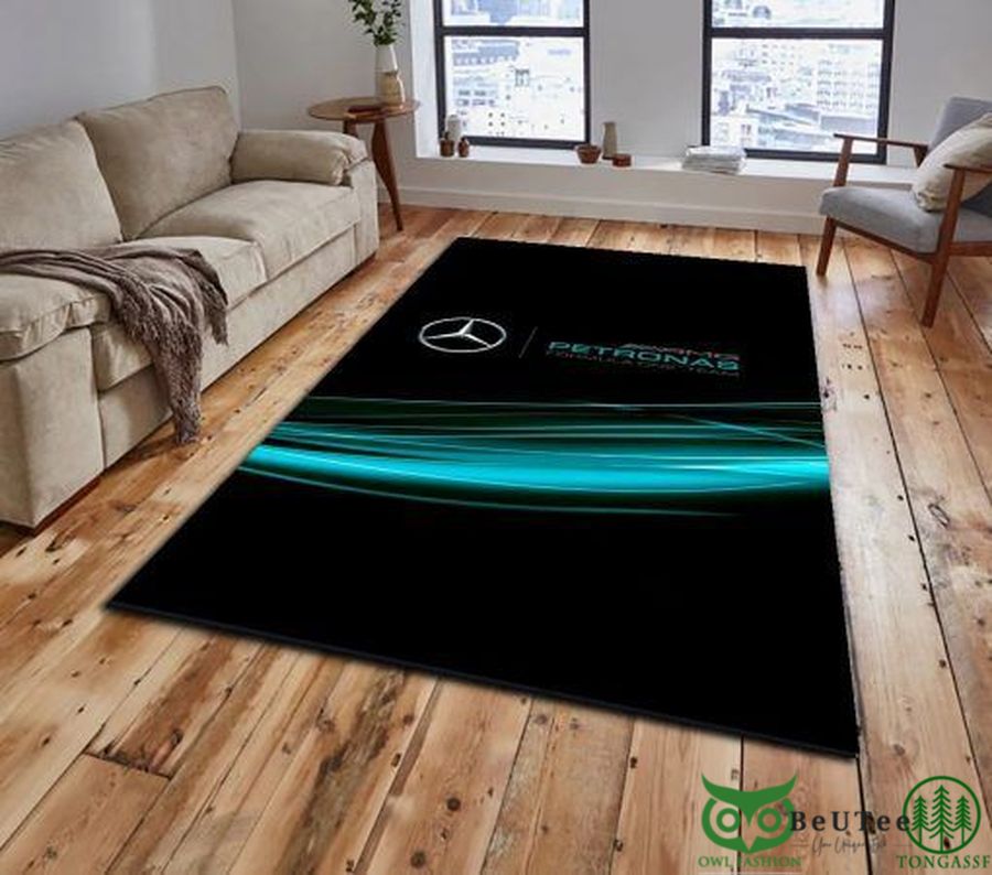 Limited Edition Mercedes F1 Logo Black Carpet Rug
