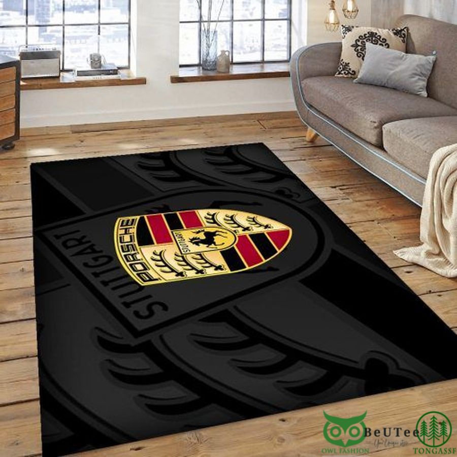 Porsche Stuttgart Black Carpet Rug