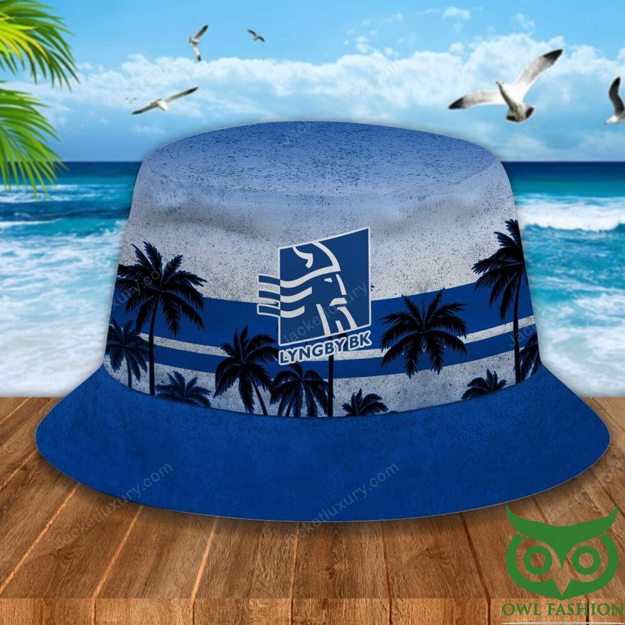 15 Lyngby Boldklub Palm Tree Blue Bucket Hat