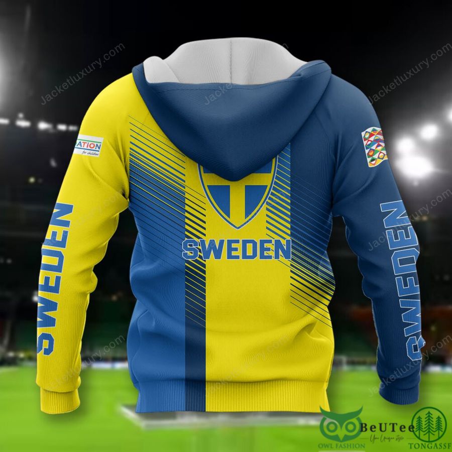15 Sweden national Euro football Yellow Blue 3D Polo T shirt Hoodie