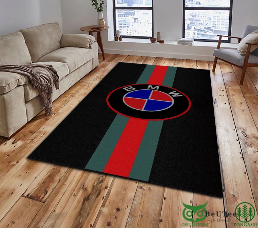 96 BMW Logo Green Red Lines Carpet Rug
