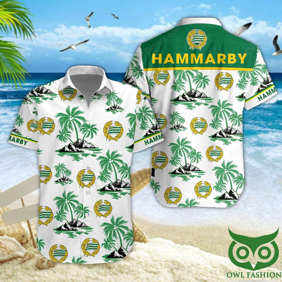 7 Hammarby Fotboll Green Coconut Tree Hawaiian Shirt