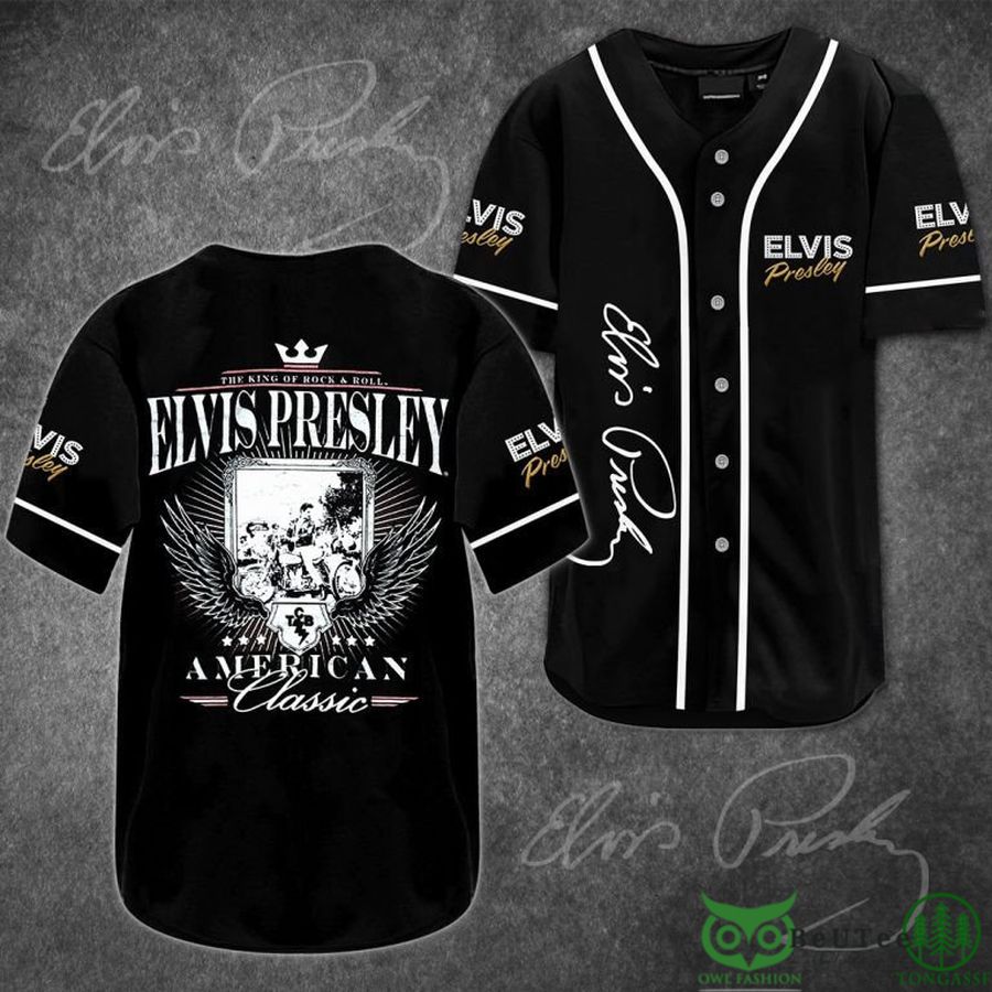 48 Elvis Presley American Classic Black Baseball Jersey Shirt