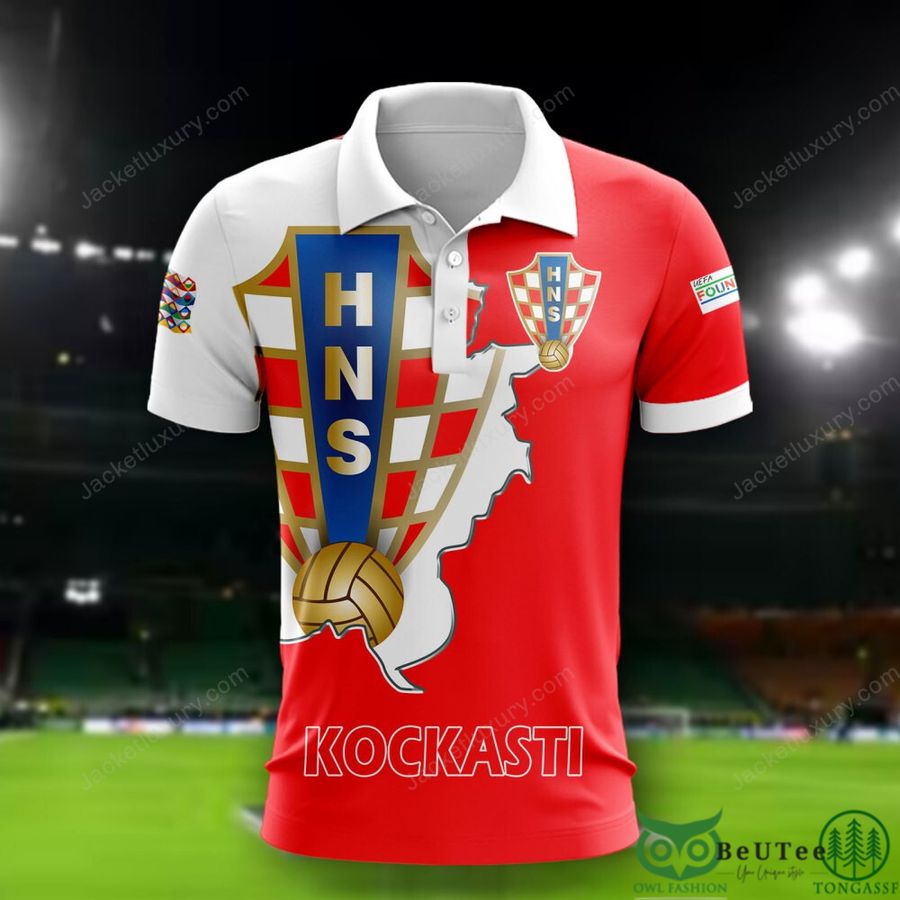 Croatia National Euro Football 3D Polo T-shirt Hoodie