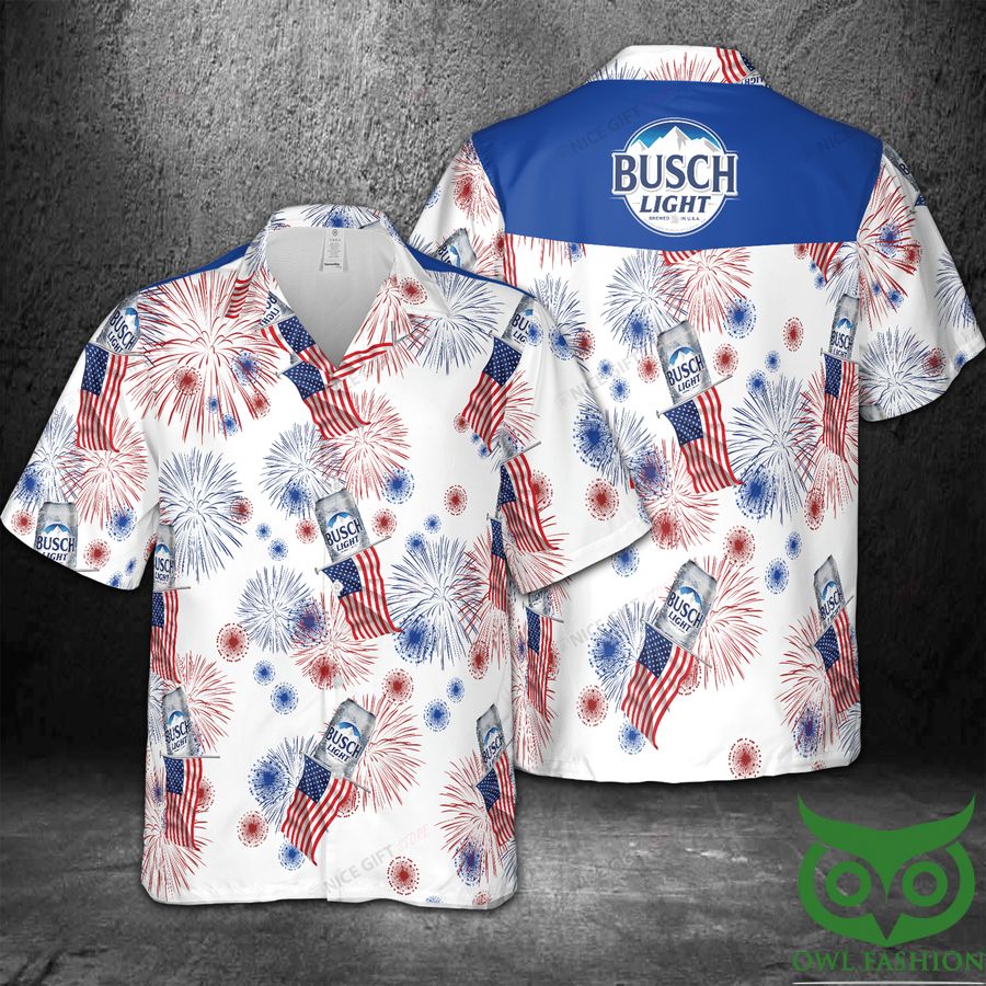 32 Busch Light American Flag Fireworks Hawaii 3D Shirt