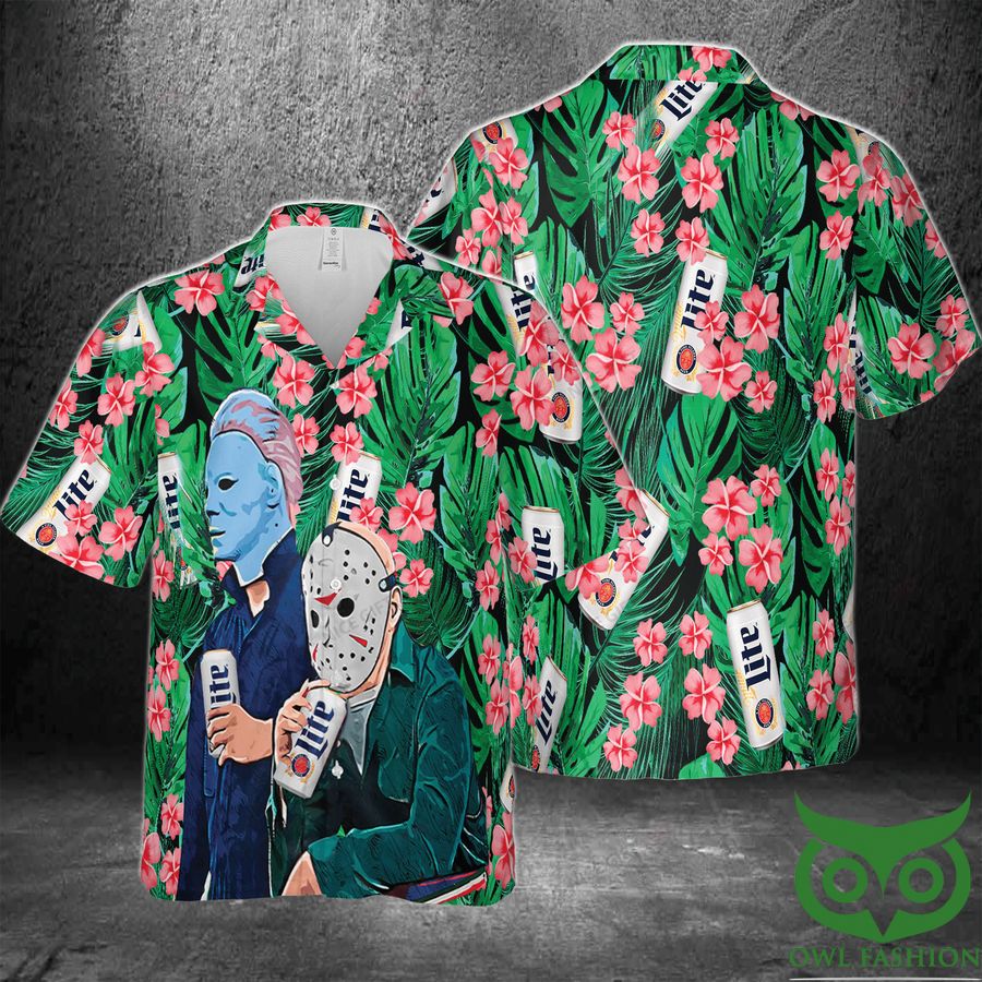 27 Miller Lite Horror 3D Hawaiian Shirt