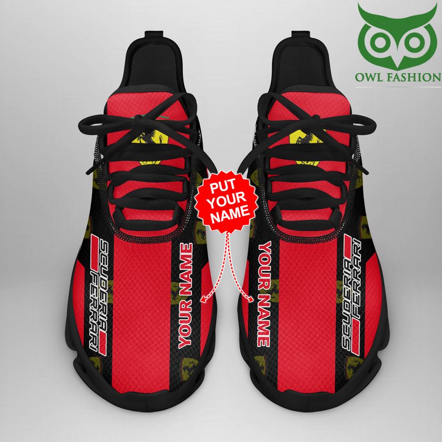 84 Personalized scuderia ferrari red stripes Custom Sneaker Max Soul