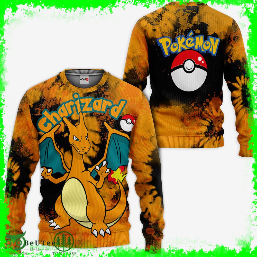 181 Charizard Hoodie Pokemon Anime Tie Dye Style Ugly Sweater