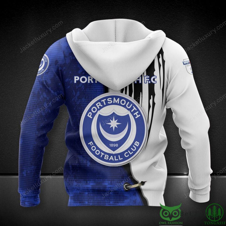 56 Portsmouth F.C Blue Black EFL League One 3D Printed Polo Tshirt Hoodie