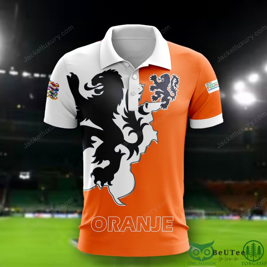 Netherlands National Euro Football 3D Polo T-shirt Hoodie