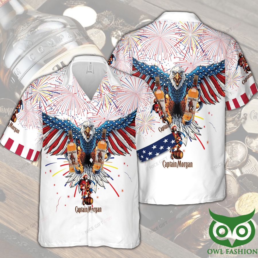 4 Captain Morgan Eagle Firework Hawaii 3D Shirt