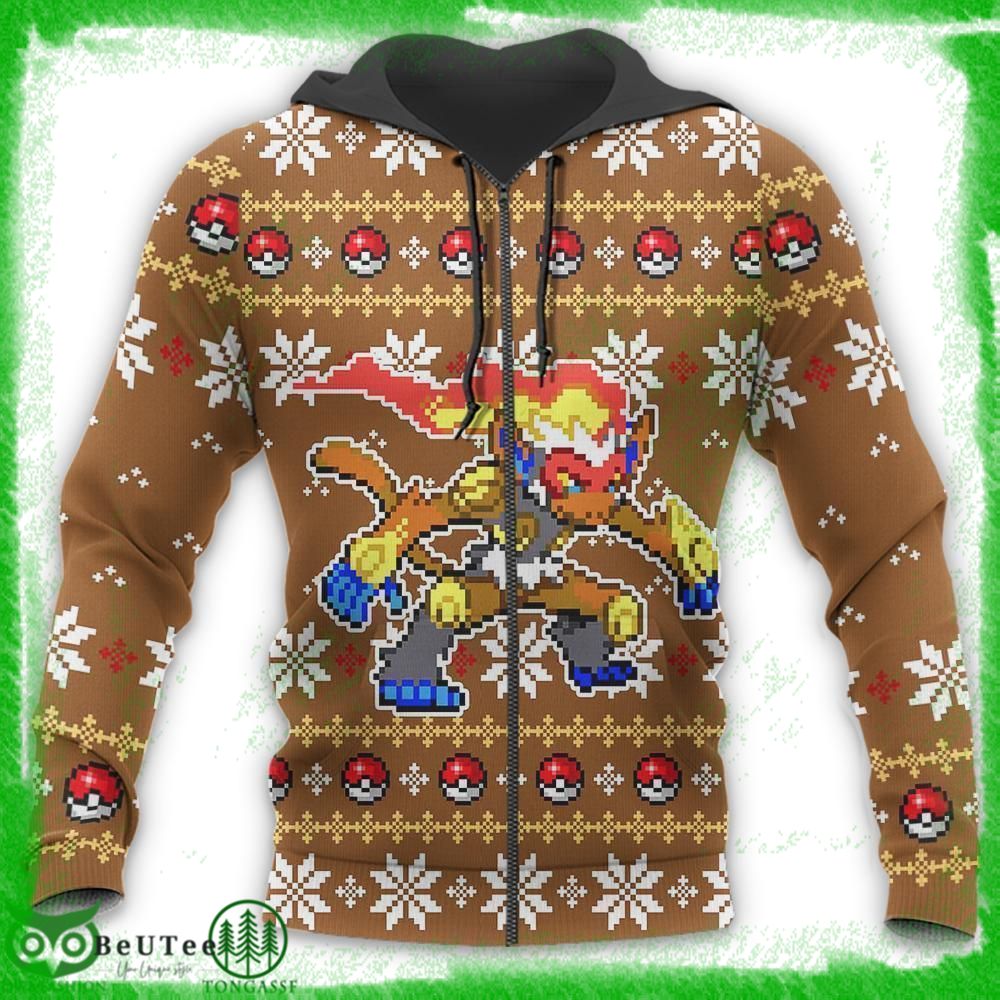 76 Pokemon Infernape Xmas Gift Hoodie 3D Ugly Sweater