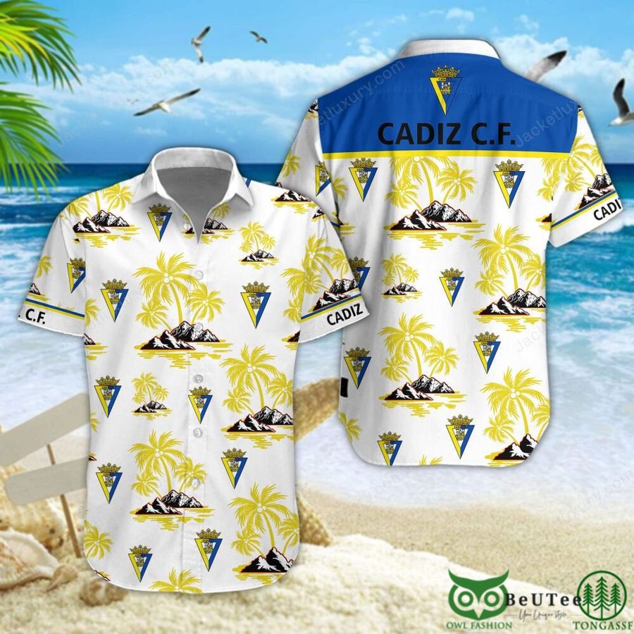13 Cadiz C.F Laliga Yellow Cocconut Hawaiian Shirt