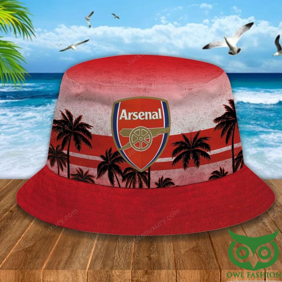 4 Arsenal F.C. Palm Tree Sky Red Bucket Hat