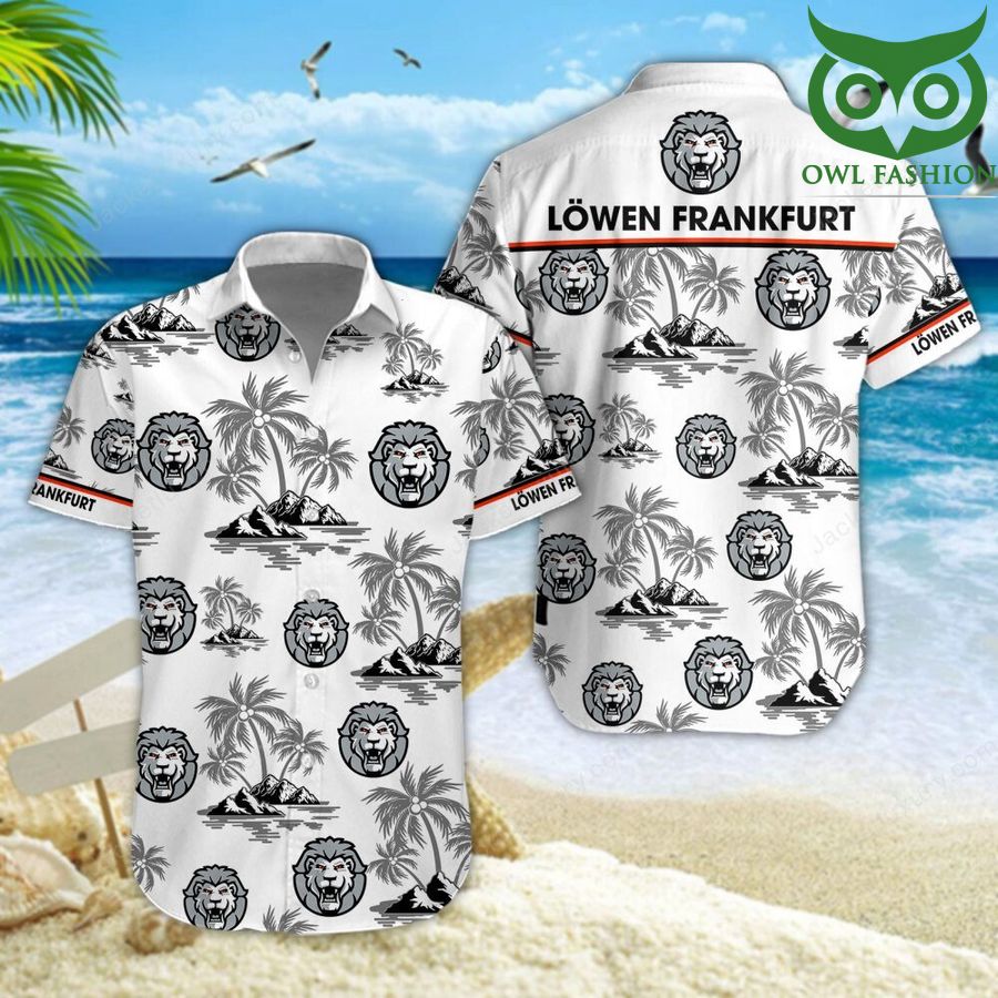 17 Lowen Frankfurt Champion Leagues aloha summer tropical Hawaiian shirt short sleeves