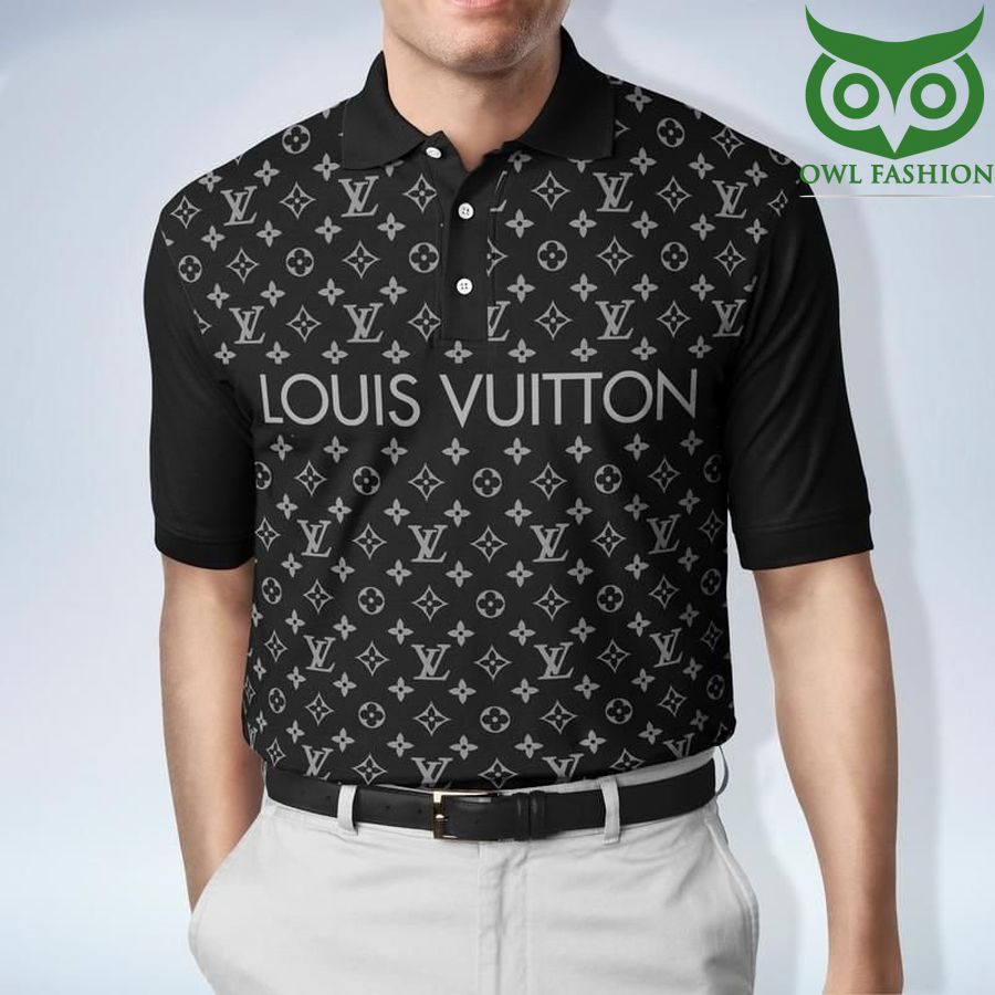 34 Louis Vuitton huge text logo PREMIUM POLO SHIRT