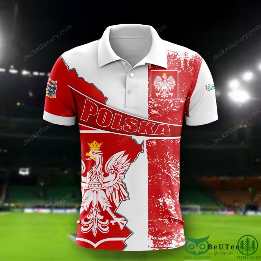 Poland national Euro football White Red 3D Polo T-shirt Hoodie