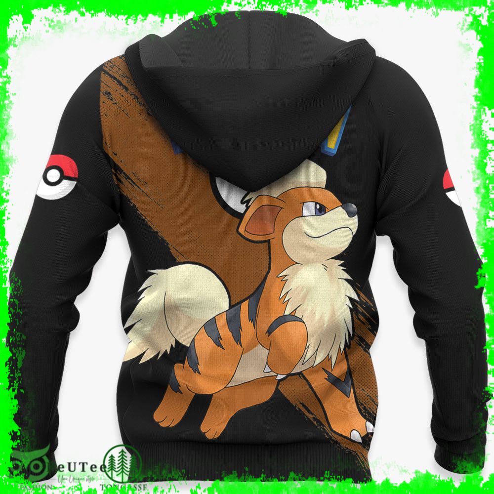 46 Growlithe Hoodie Pokemon Anime Dark Style Ugly Sweater
