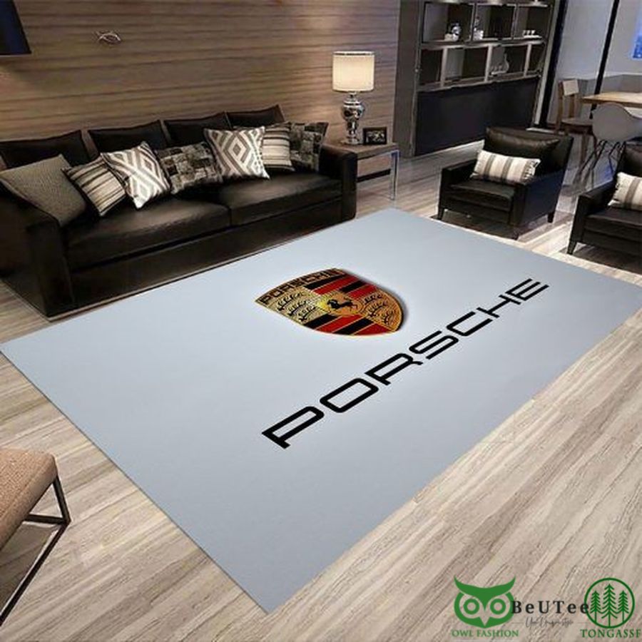 74 Limited Edition Porsche Logo Light Gray Carpet Rug
