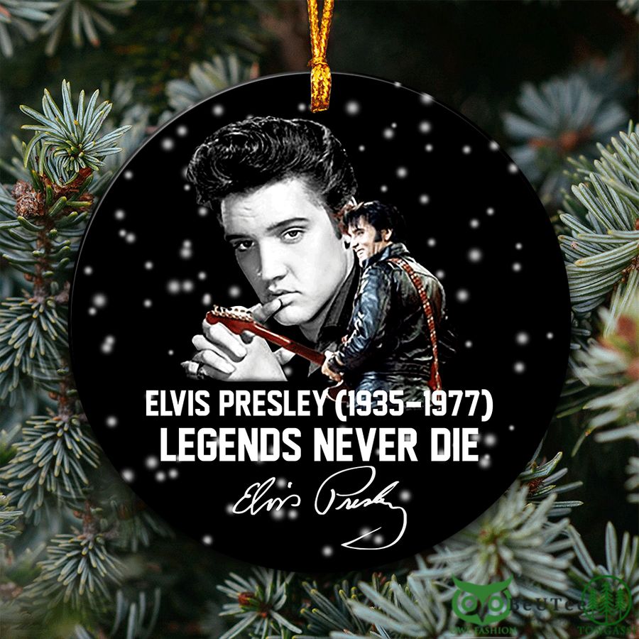 34 Elvis Presley 6 Pieces 2 Side Printed Black Ornament Set